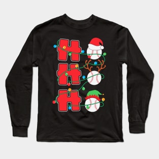 Ho Ho Ho Baseball Christmas Gift Long Sleeve T-Shirt